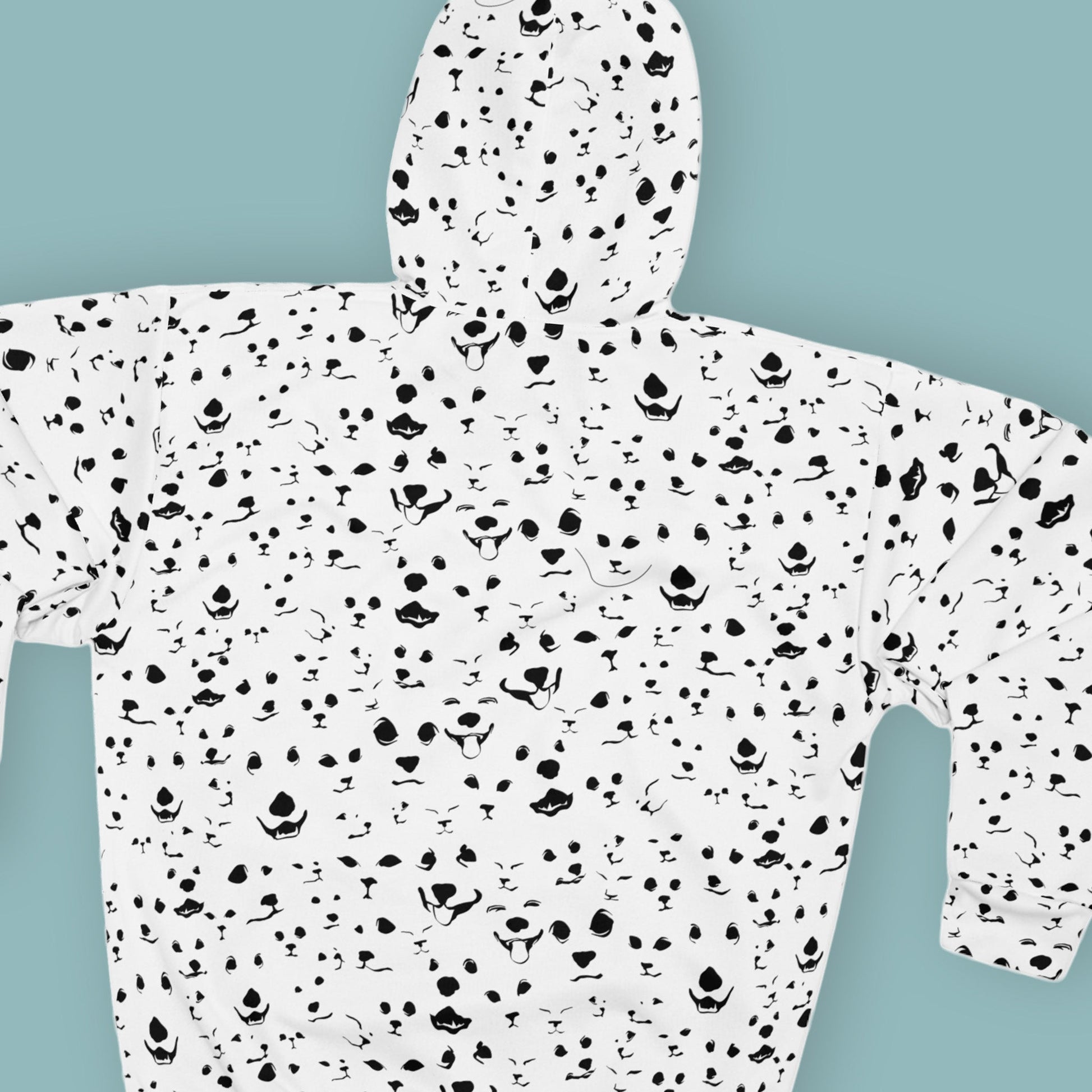 Black & White Animal Faces Hoodie | Funny Pet Lover Gift | closeup