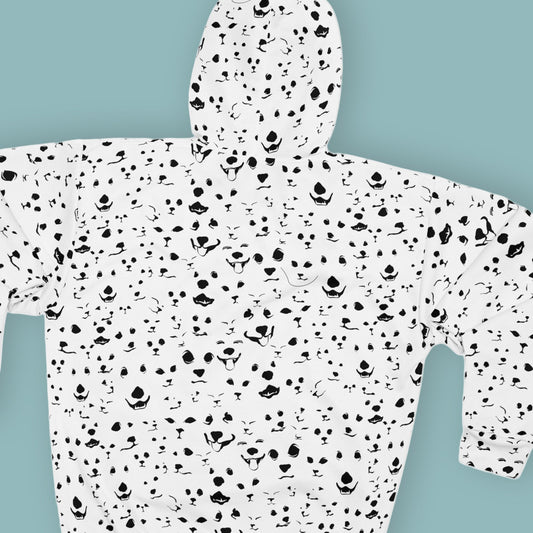 Black & White Animal Faces Hoodie | Funny Pet Lover Gift | closeup