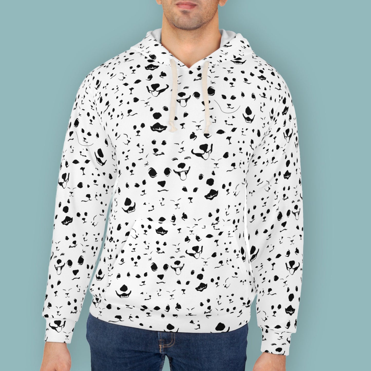 Black & White Animal Faces Hoodie | Funny Pet Lover Gift | model3