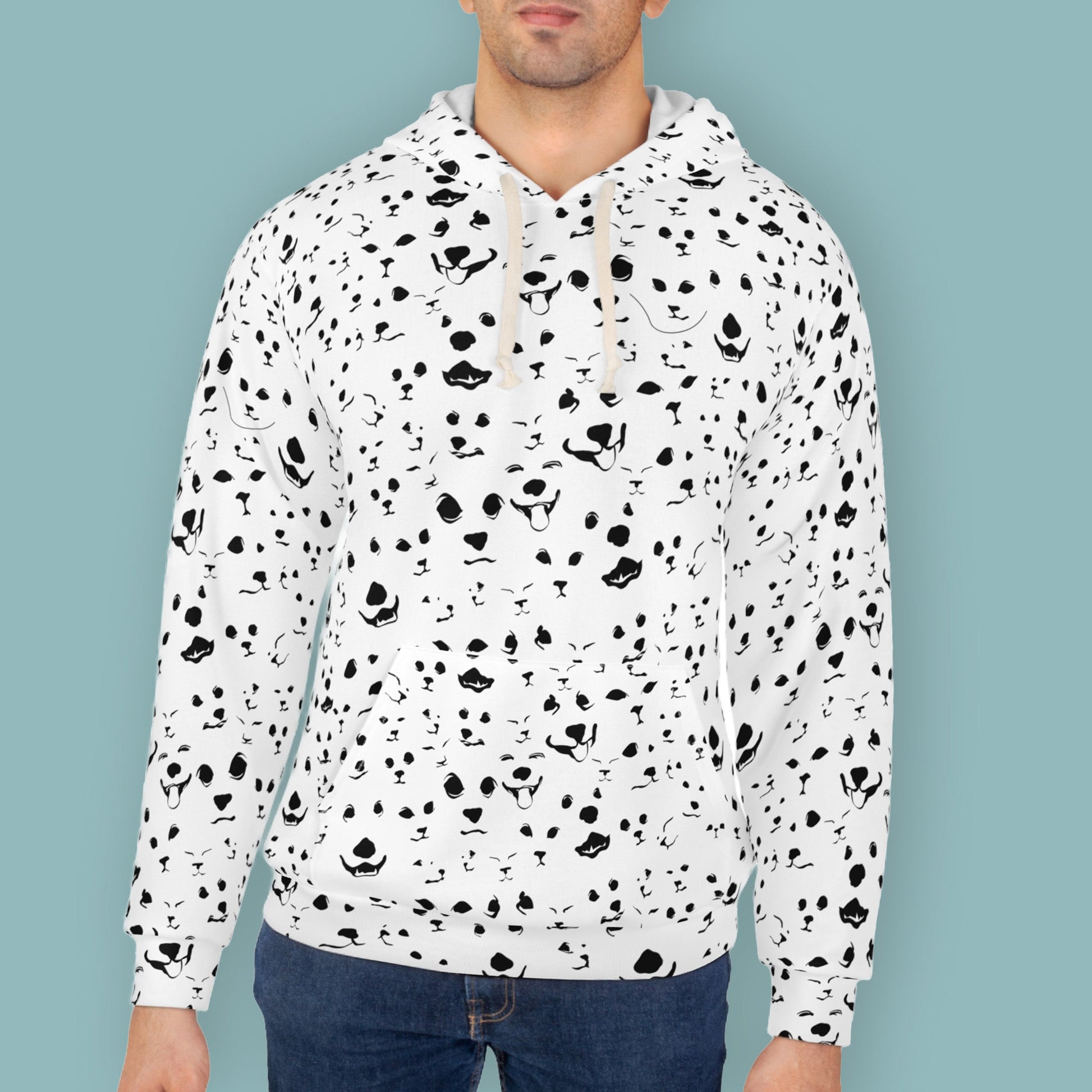 Black & White Animal Faces Hoodie | Funny Pet Lover Gift | model3