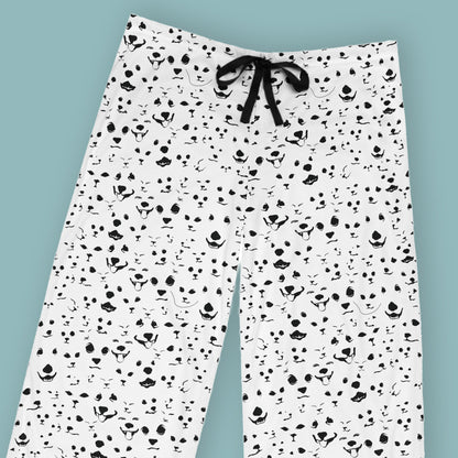 Black & White Pet Faces Pajama Pants | Funny Dog Lover Sleepwear | closeup