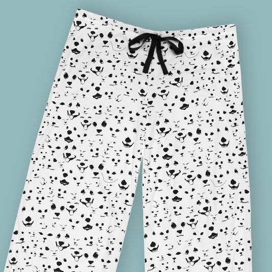 Black & White Pet Faces Pajama Pants | Funny Dog Lover Sleepwear | closeup