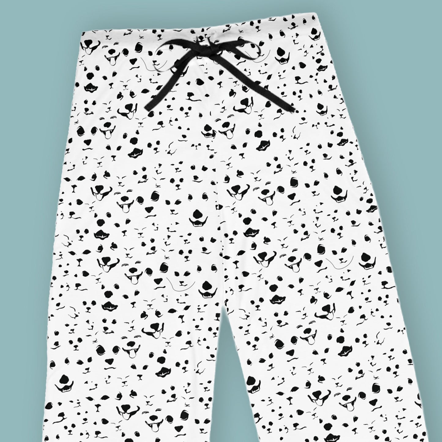 Black & White Pet Faces Pajama Pants | Funny Dog Lover Sleepwear | closeup