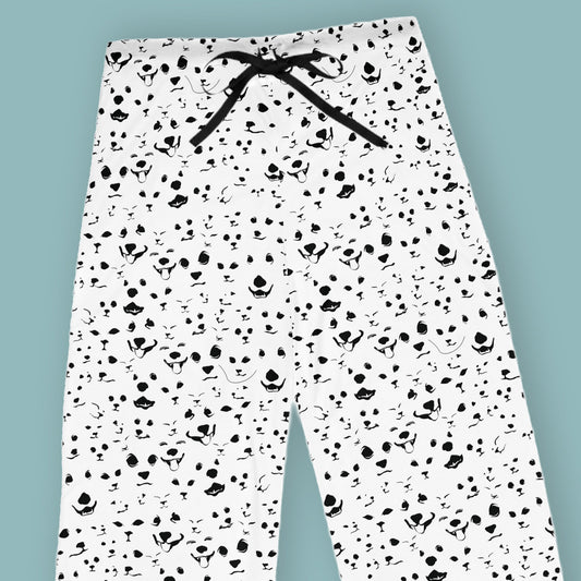Black & White Pet Faces Pajama Pants | Funny Dog Lover Sleepwear | closeup