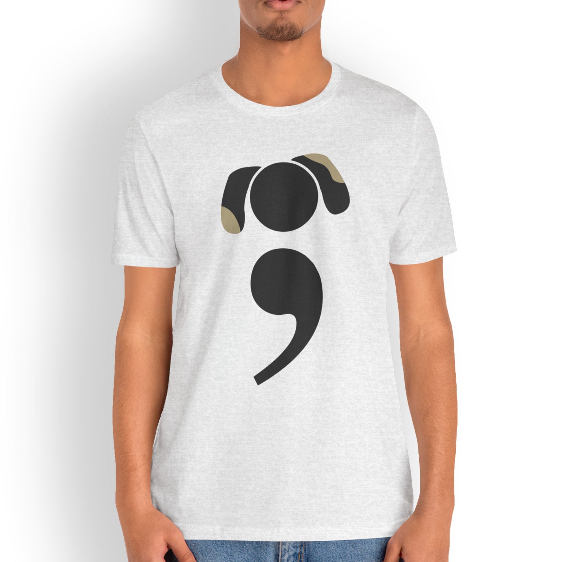 Bookish dog tee for grammar nerds and dog parents | group shot