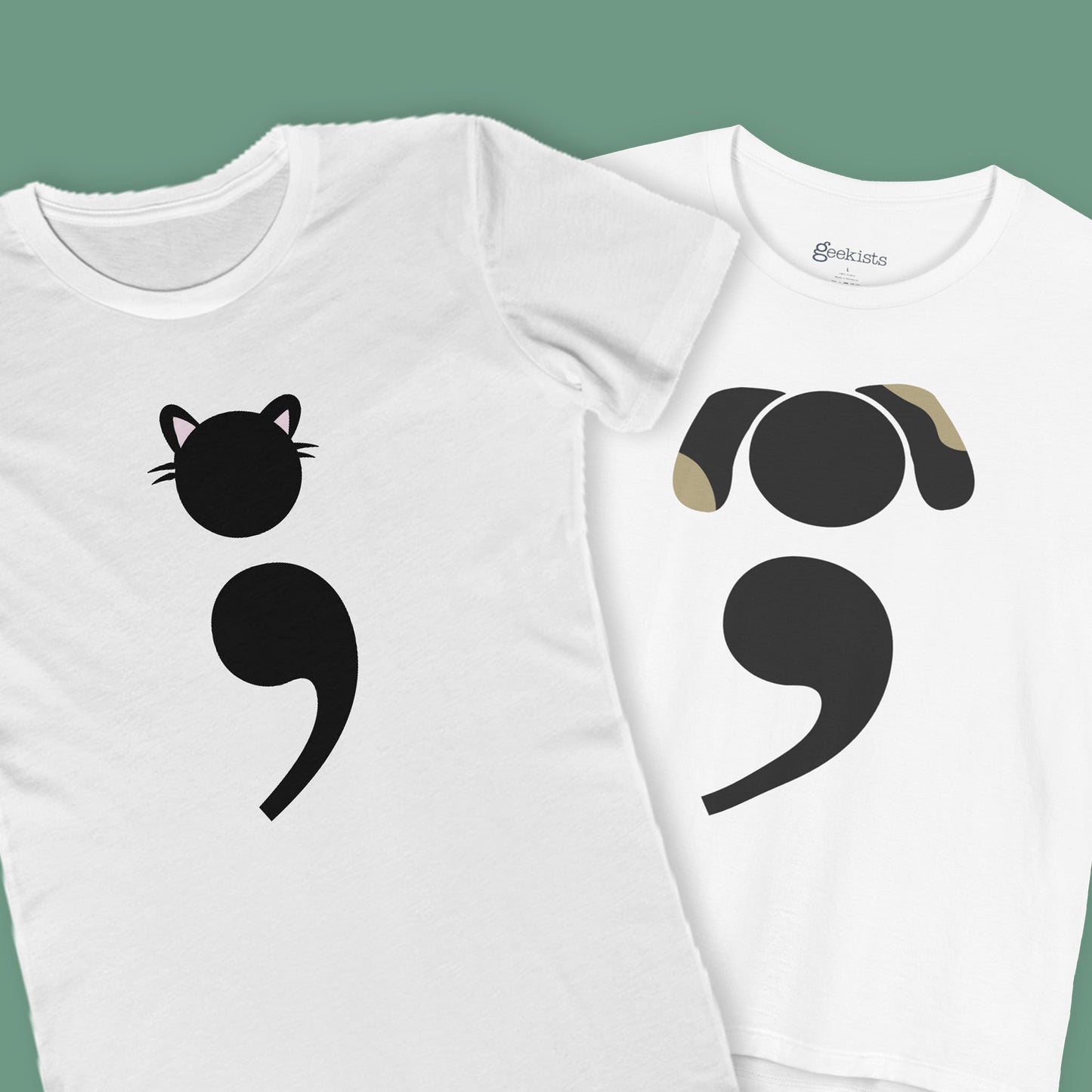 Bookish dog tee for grammar nerds and dog parents | design variations