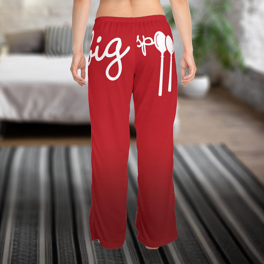 All Over Prints Big Spoon Pajama Bottoms – Red Lounge Pants for Women · Relationship Humor