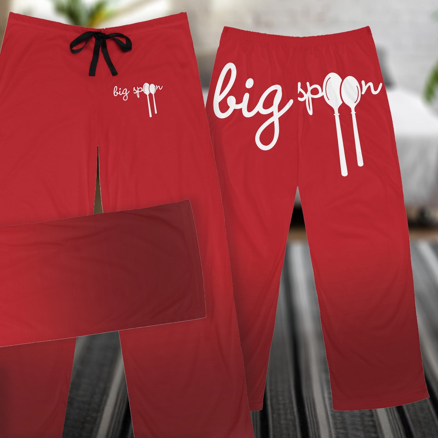 All Over Prints Big Spoon Pajama Bottoms – Red Cozy Sleepwear · Funny Gift for Him