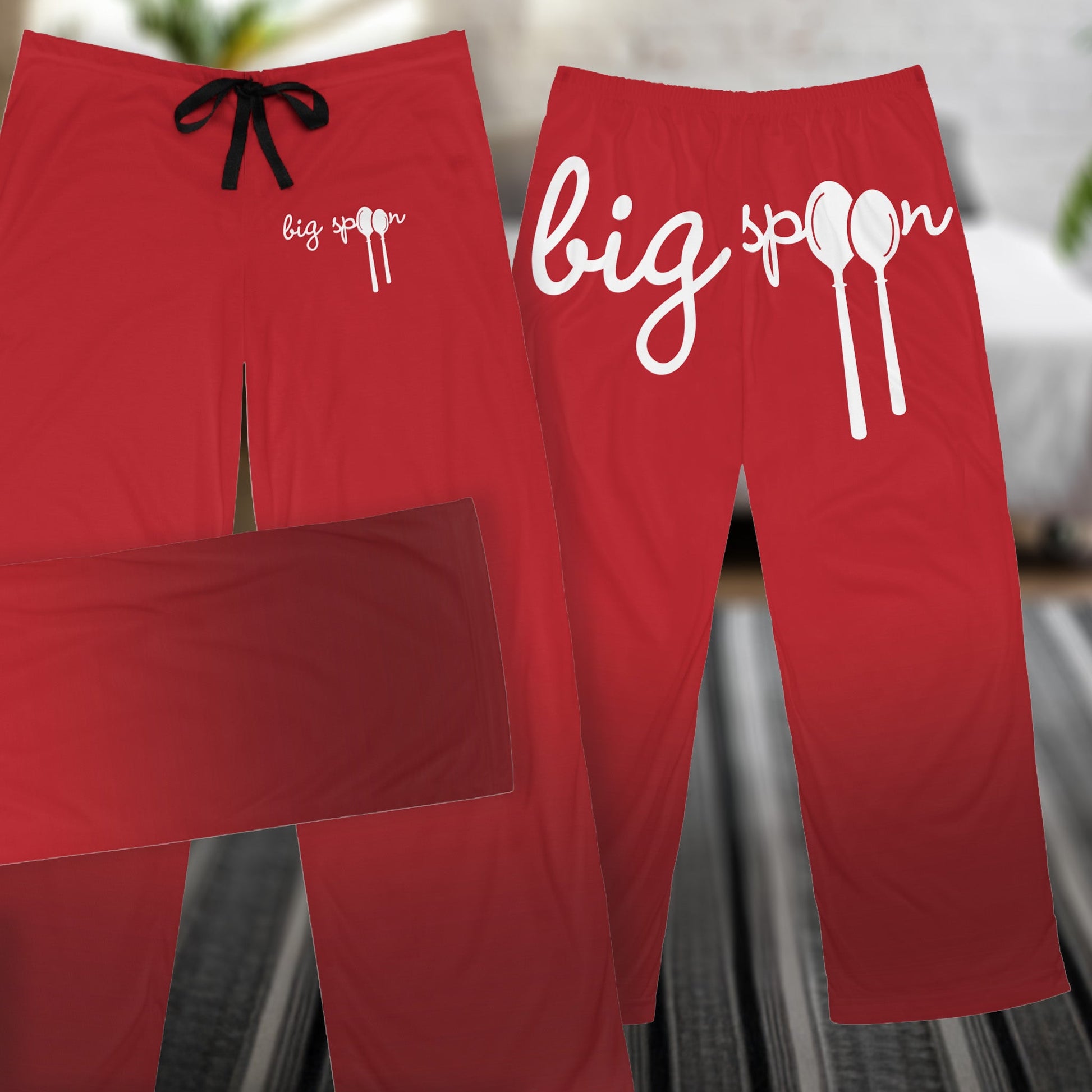 All Over Prints Big Spoon Pajama Bottoms – Red Cozy Sleepwear · Funny Gift for Him