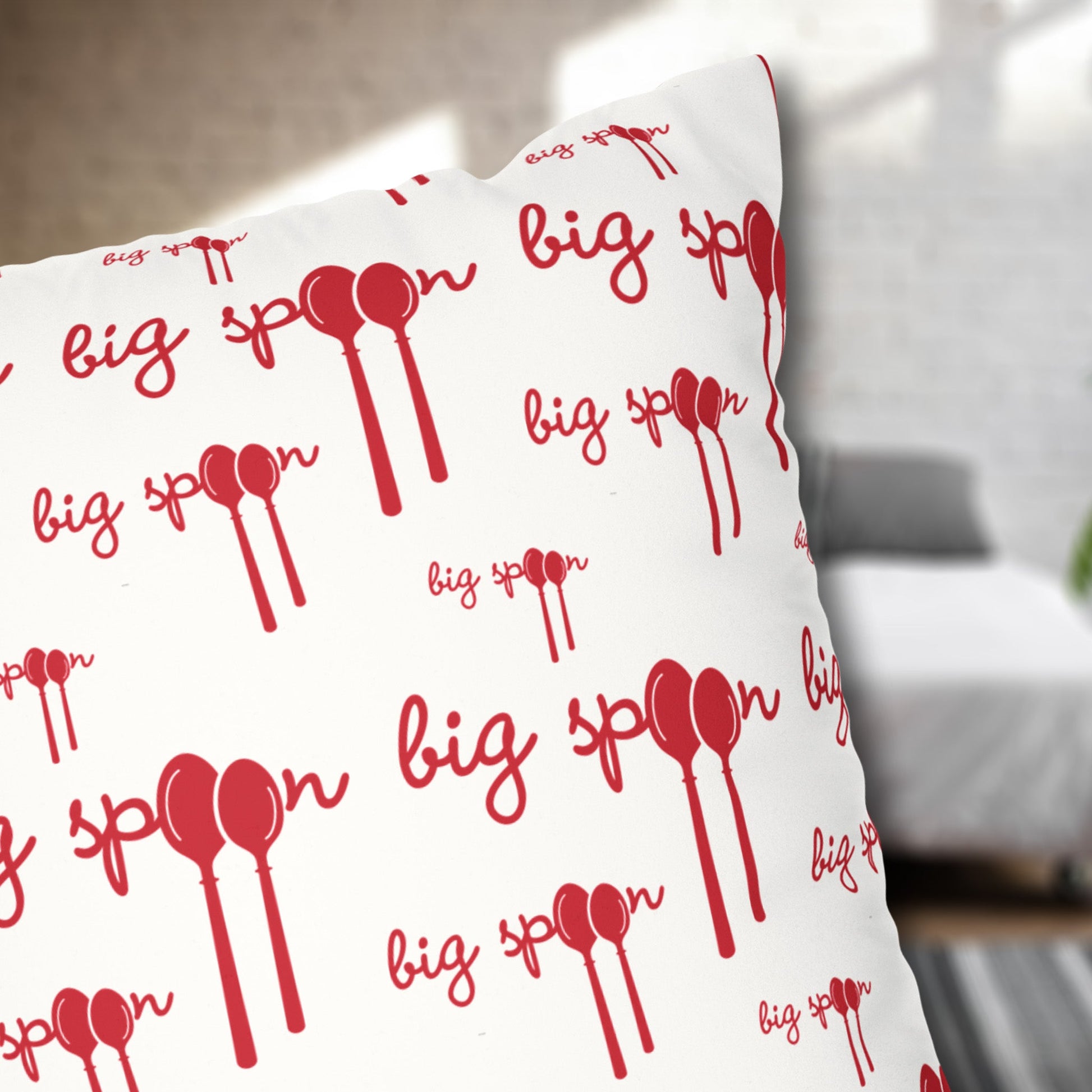 big spoon pillow cover for couples | closeup