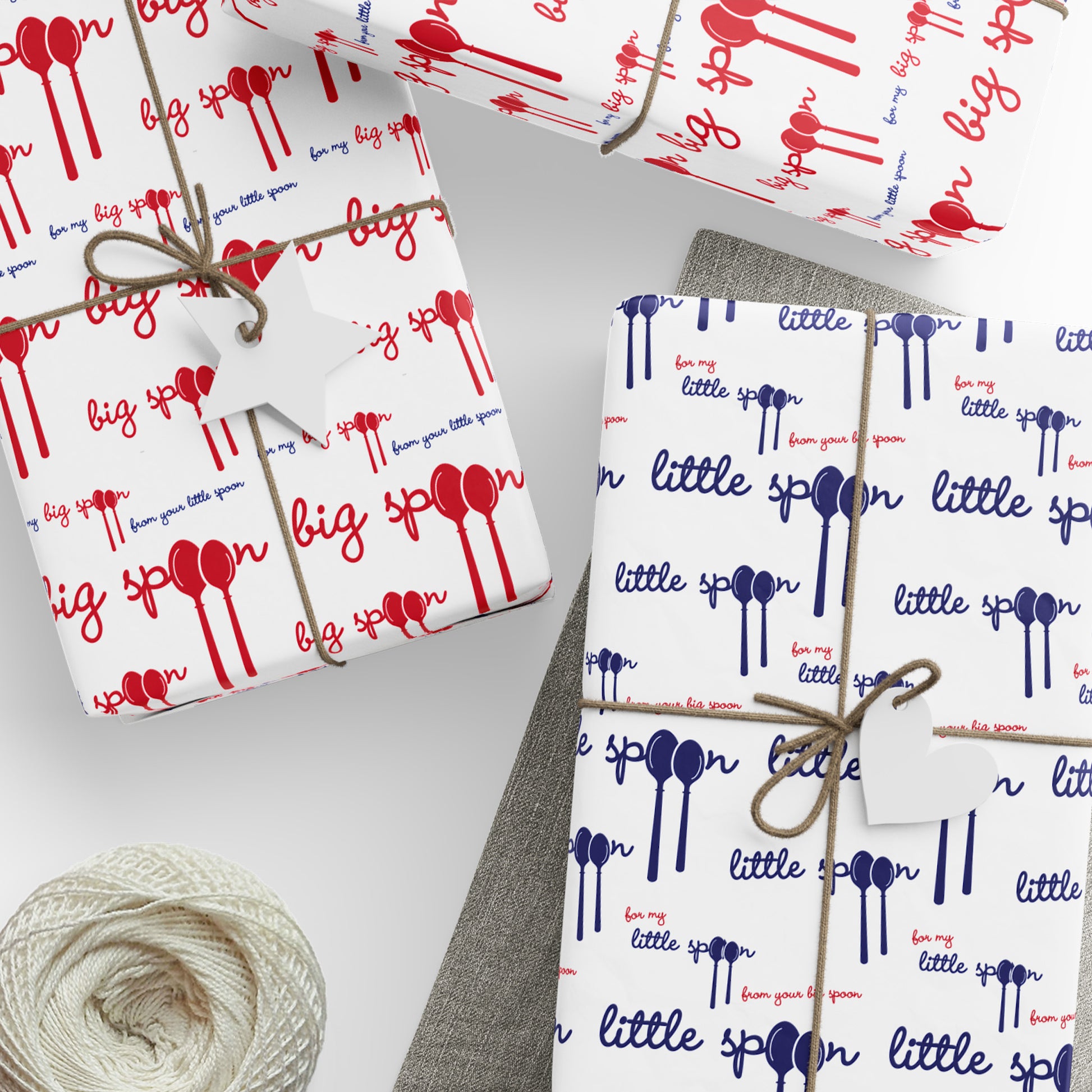 little spoon wrapping paper for couples | design variations