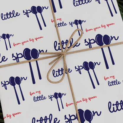 little spoon wrapping paper for couples | closeup