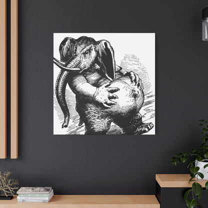 Behemoth from Dictionnaire Infernal 1863 — Victorian gothic elephant engraving canvas wall art | scene