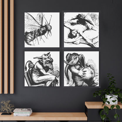 Belphégor from Dictionnaire Infernal 1863 — Victorian gothic sloth demon engraving canvas wall art | scene 4up