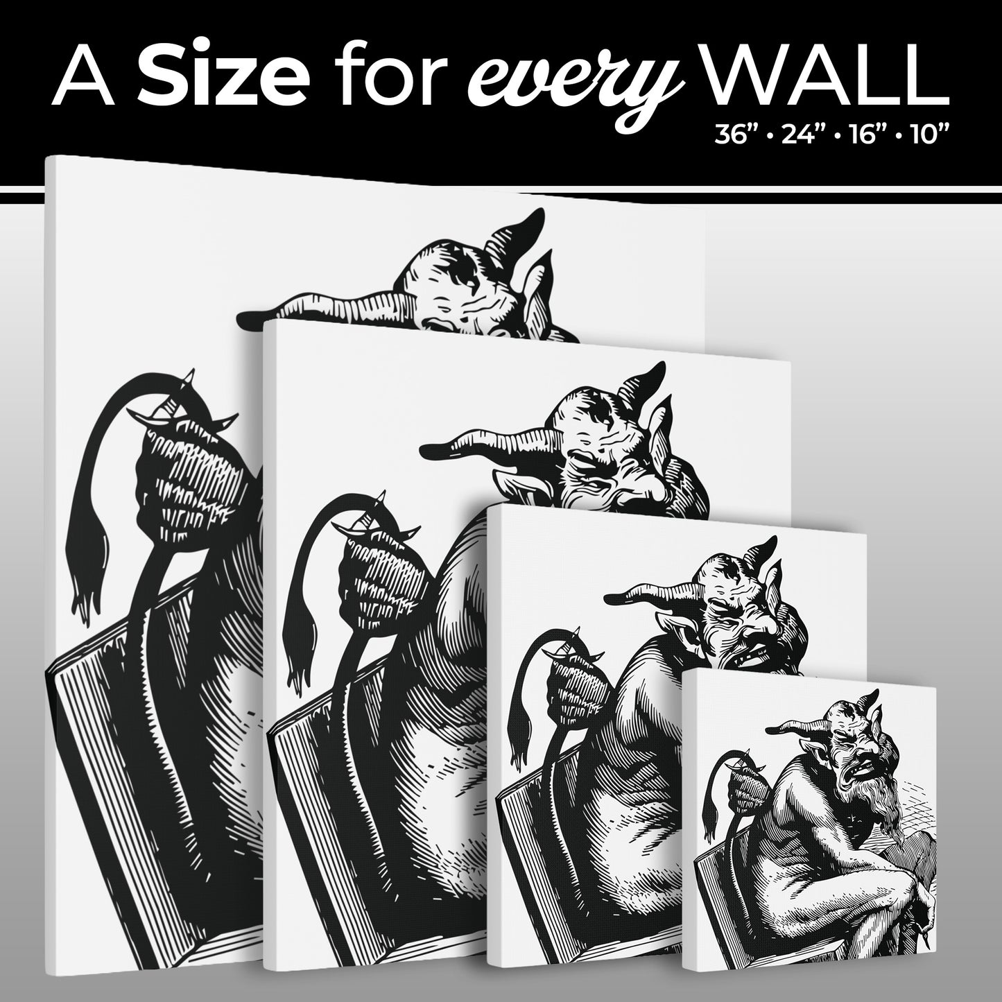 Belphégor from Dictionnaire Infernal 1863 — Victorian gothic sloth demon engraving canvas wall art | hanging hook