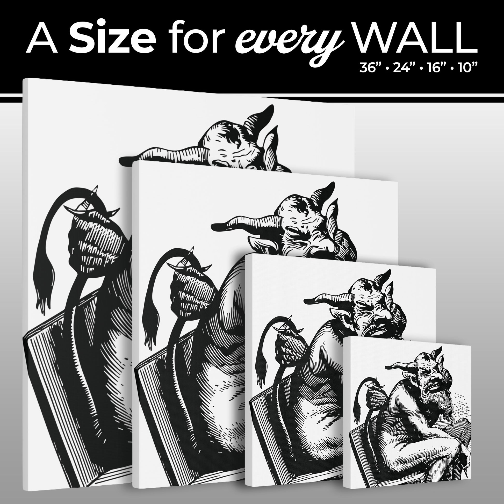 Belphégor from Dictionnaire Infernal 1863 — Victorian gothic sloth demon engraving canvas wall art | hanging hook