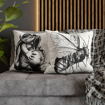 Belzebuth from Dictionnaire Infernal 1863 — Victorian gothic insect engraving throw pillow | scene 2up