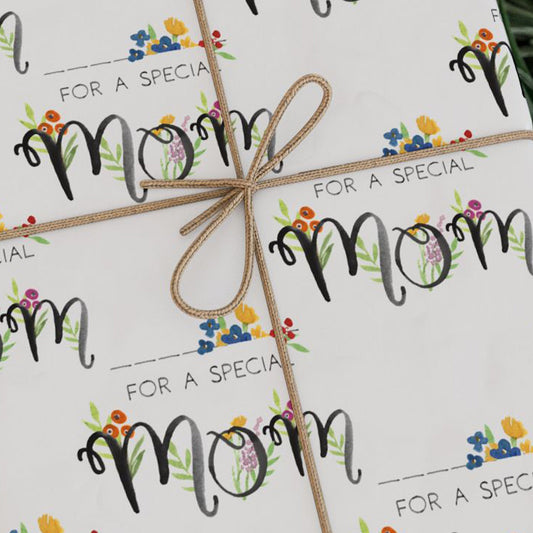 floral mom wrapping paper for garden mothers day gift | hero