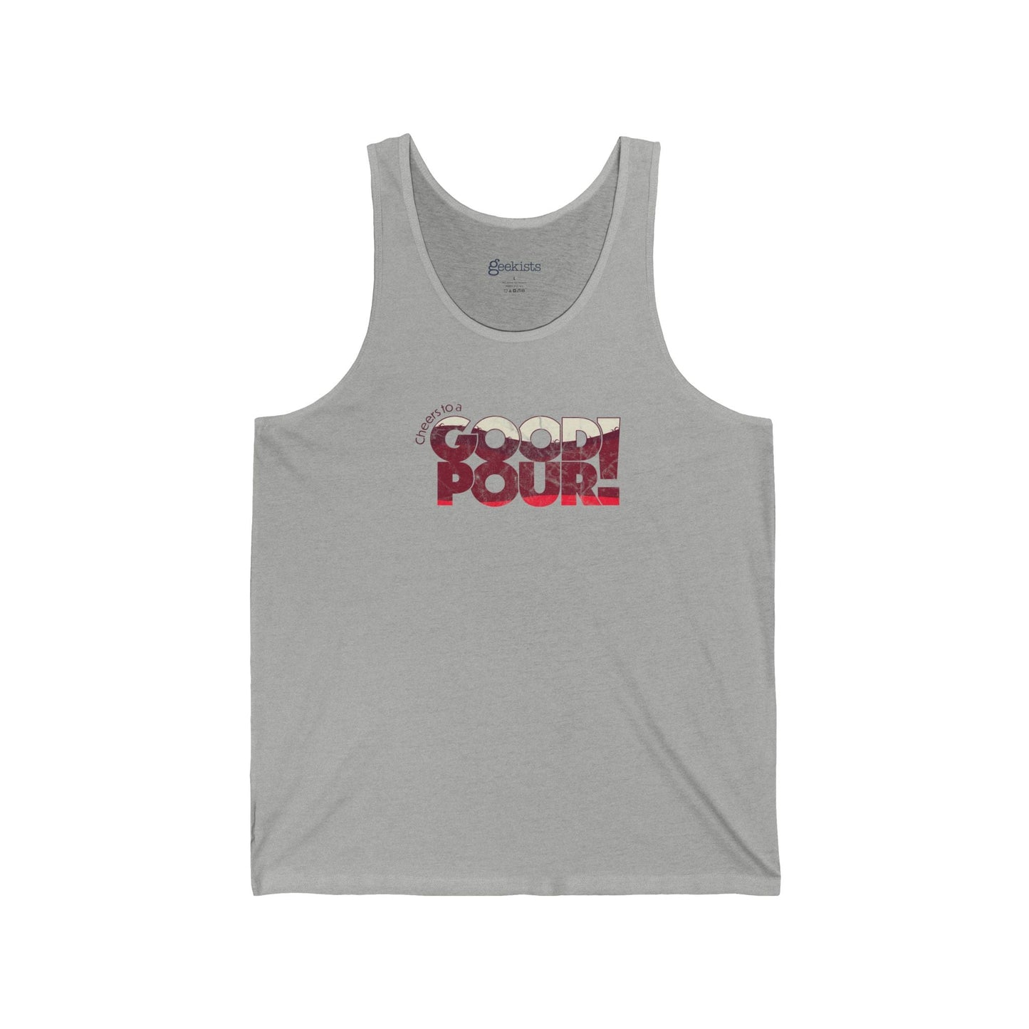 2XL-Athletic-Heather Tank Top Cheers to a Good Pour | Distressed Retro Wine Tank | Unisex Sleeveless Shirt for National Red Wine Day