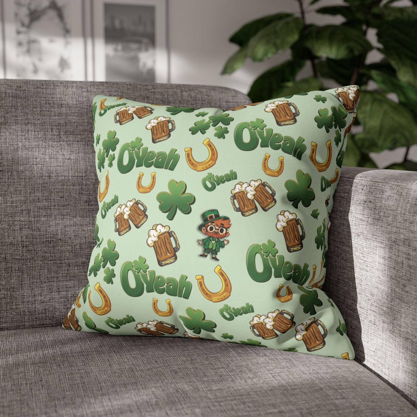 Find the Nerdy Leprechaun Faux Suede Pillow Cover | St. Patrick’s Day Home Décor | Fun Irish Accent Pillow