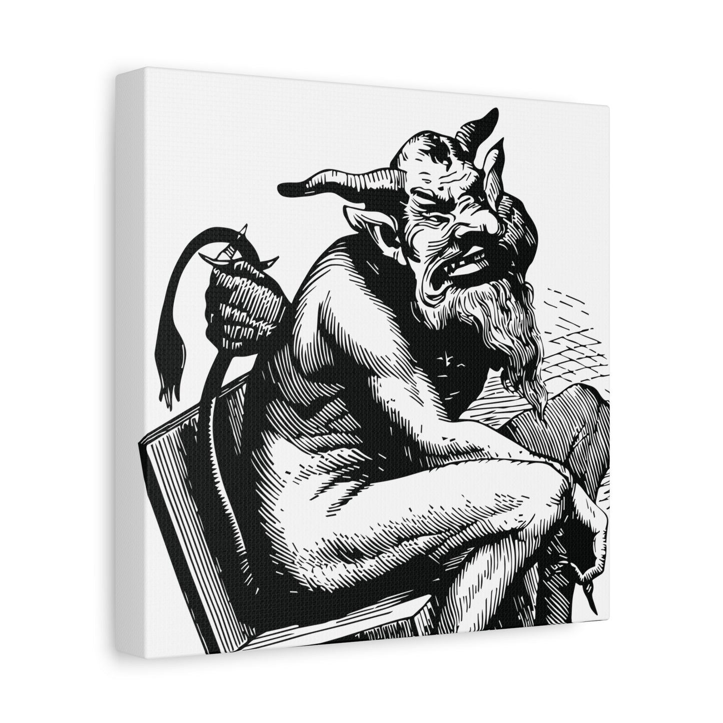 Belphégor from Dictionnaire Infernal 1863 — Victorian gothic sloth demon engraving canvas wall art | side
