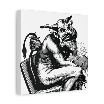Belphégor from Dictionnaire Infernal 1863 — Victorian gothic sloth demon engraving canvas wall art | side