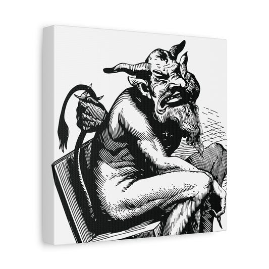 Belphégor from Dictionnaire Infernal 1863 — Victorian gothic sloth demon engraving canvas wall art | side
