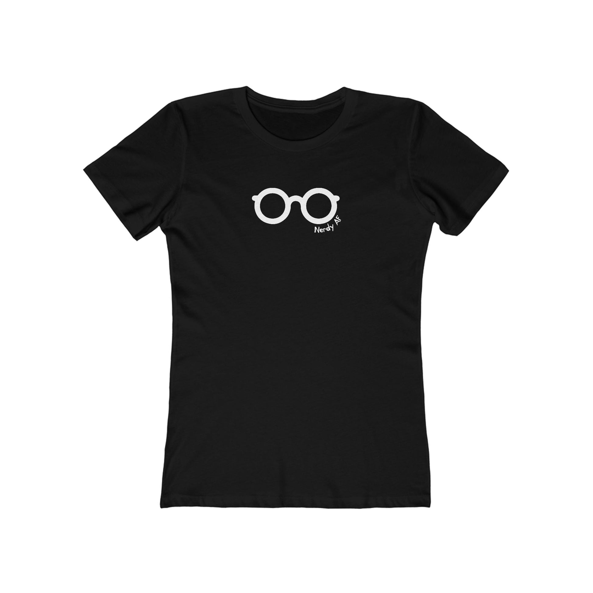 Solid-Black-3XL T-Shirt Nerdy AF Women’s Slim Fit Tee | Funny Graphic Shirt for Geeks
