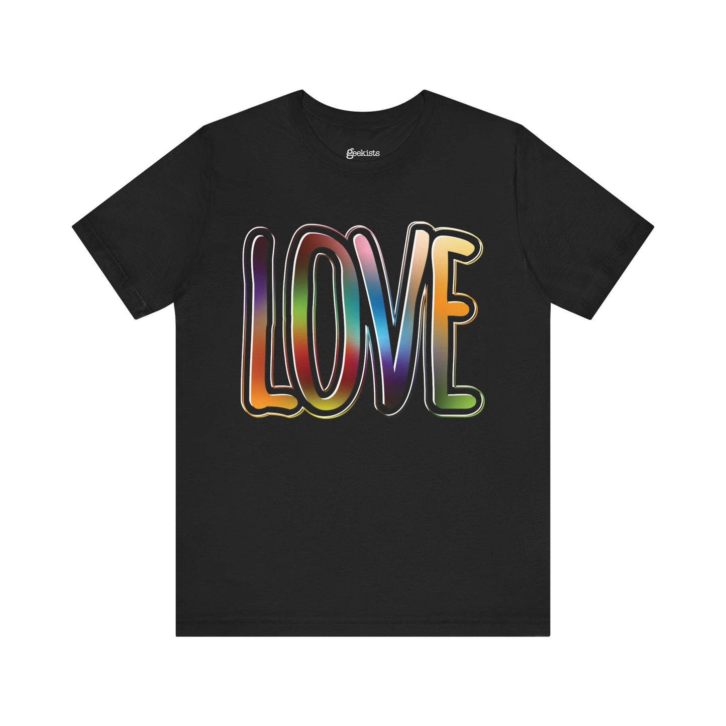 T-Shirt Big Love, Love Big | Bold Rainbow Typography Unisex Lightweight Jersey T-Shirt for Valentine’s, Pride, and Weddings