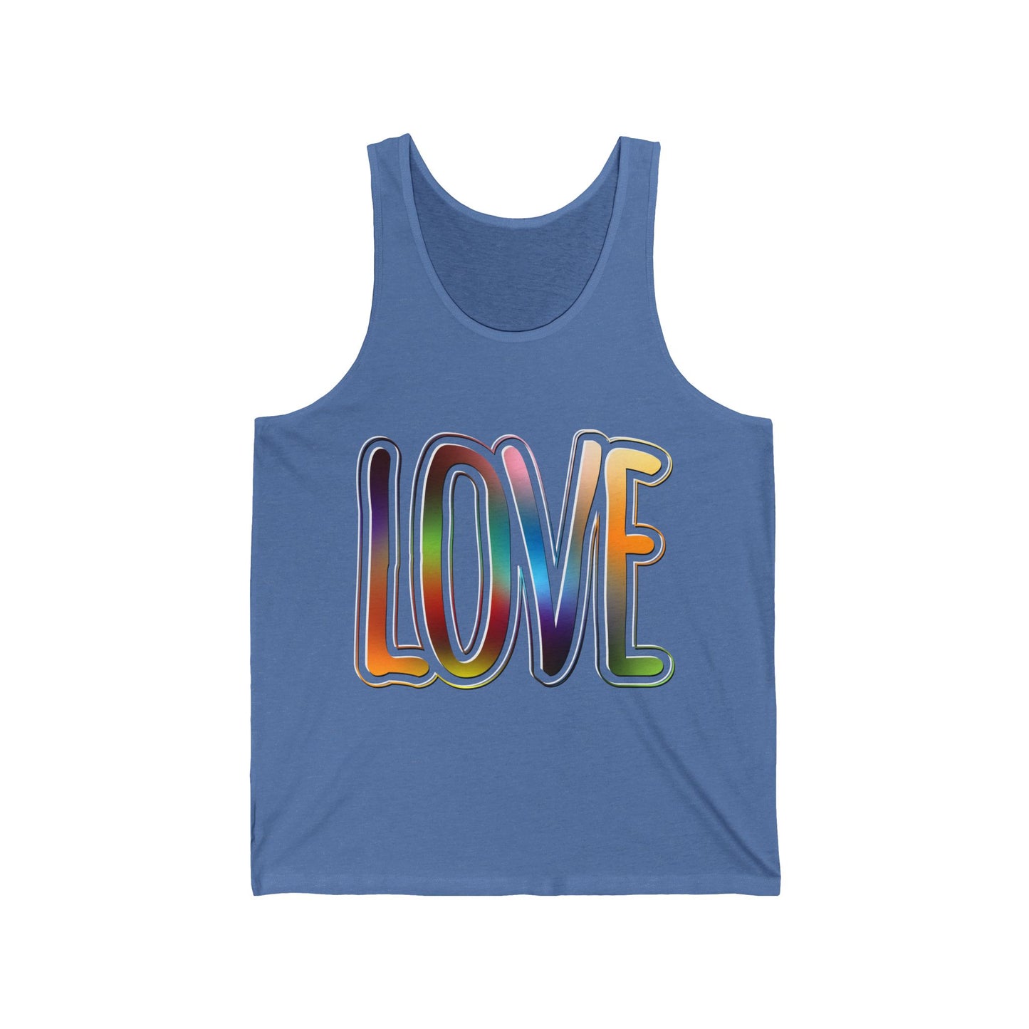 Big Love, Love Big | Bold Rainbow Typography Unisex Lightweight Tank Top for Pride, Valentine’s, and More