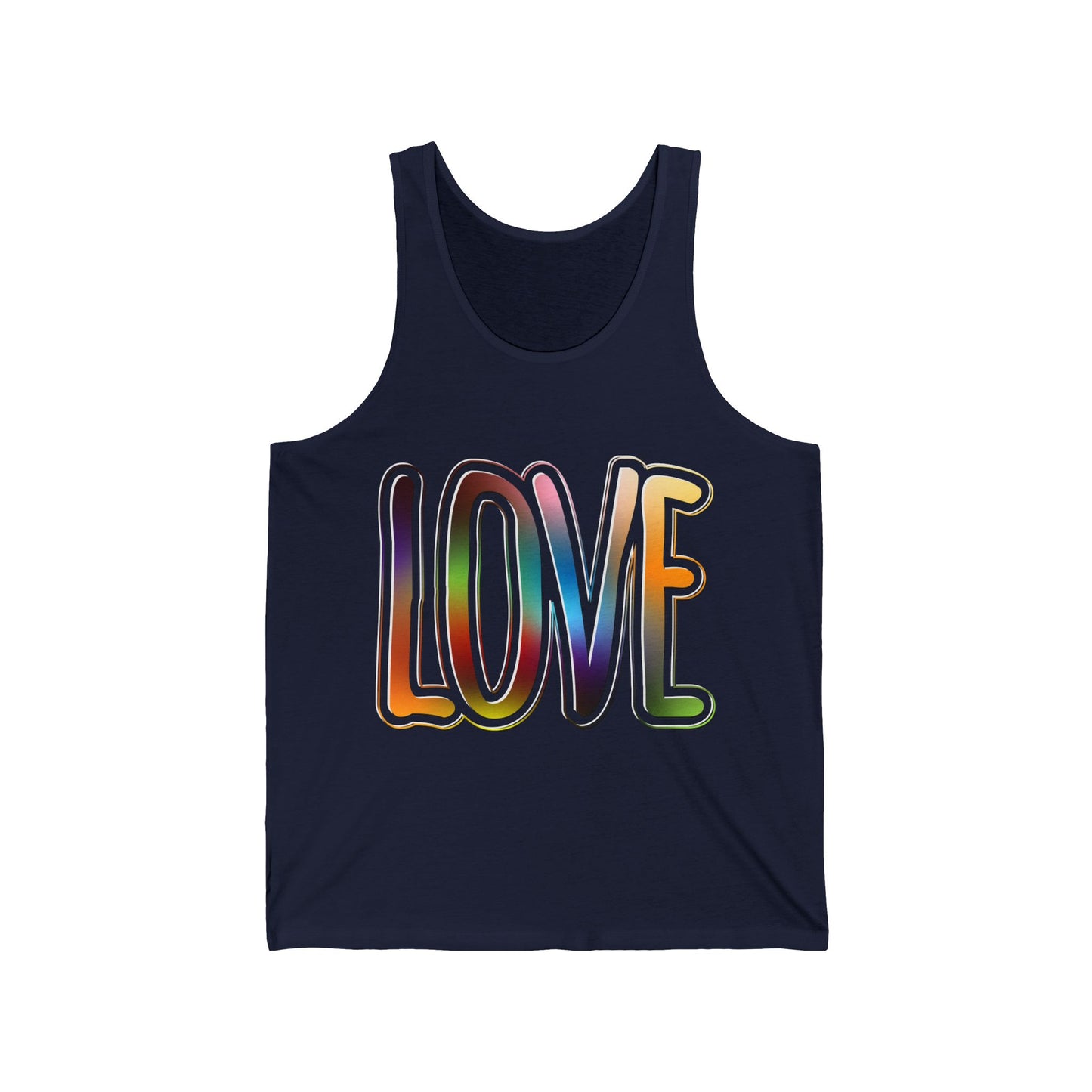 Big Love, Love Big | Bold Rainbow Typography Unisex Lightweight Tank Top for Pride, Valentine’s, and More