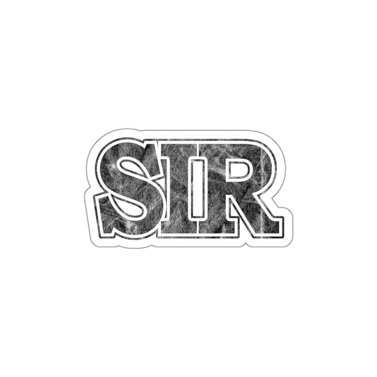sir alpha military nerd decal sticker – distressed yes ma’am graphic – 3" × 3”
