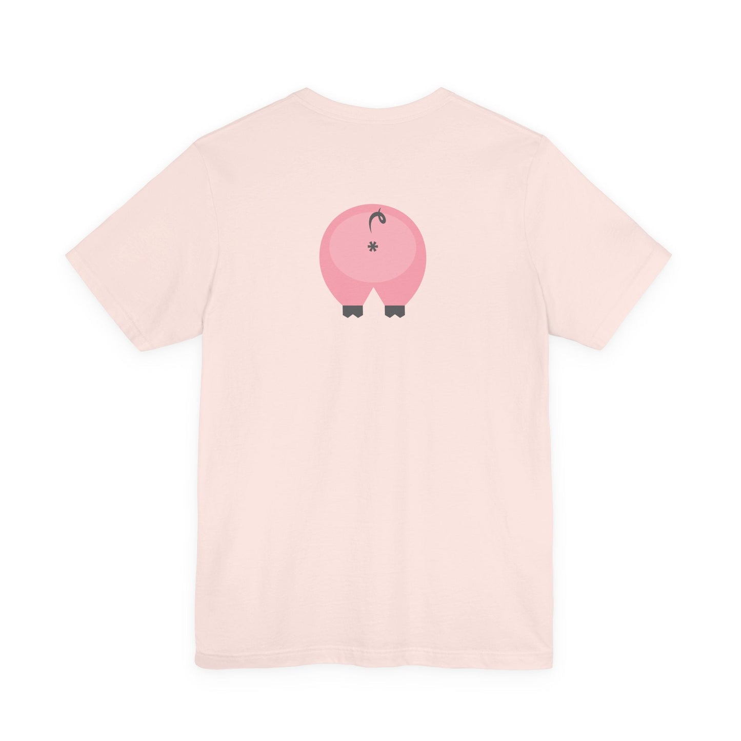 Soft Pink / 4XL T-Shirt Pink 'Oink' Jersey Double-Sided Tee - Dirty Pigs, Bubble Butt Graphic, Ethical Soft Cotton, Unisex S-3XL
