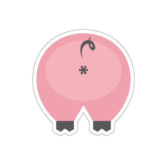 6" × 6" / White Paper Stuff > Stickers > Vinyl Stickers > Large Vinyl Sticker Funny Pig Butt Large Vinyl Sticker – Cheeky Gift for Animal Lovers