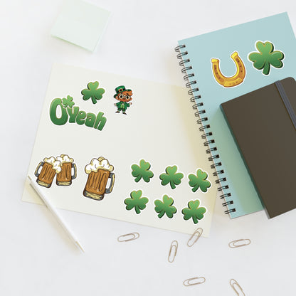 Find the Nerdy Leprechaun Sticker Sheet | St. Patrick’s Day Vinyl Decals | Irish-Themed Stickers