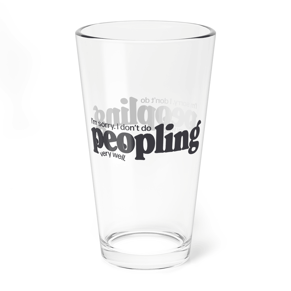 Peobling 16oz Pint Glass — Funny Introvert Gift, Durable Glass for Daily Use