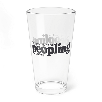 Peobling 16oz Pint Glass — Funny Introvert Gift, Durable Glass for Daily Use