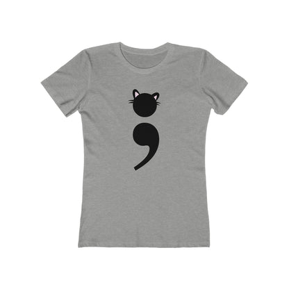 Funny cat mom shirt with nerdy punctuation humor | variant