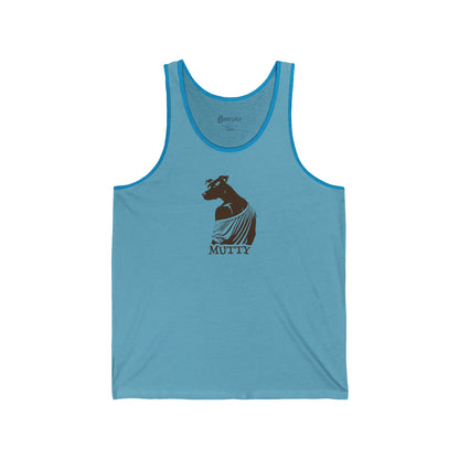 Mutty Dog Unisex Tank Top – Funny Dog Graphic Muscle Tee for Summer Nerds | Made in USA