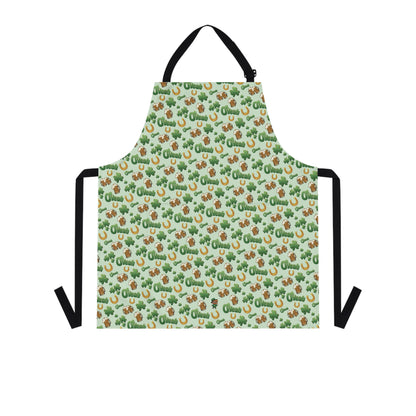 Find the Nerdy Leprechaun Kitchen Apron | Fun St. Patrick’s Day Cooking Gear | Shamrocks & Beer Print