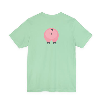 Mint / 4XL T-Shirt Pink 'Oink' Jersey Double-Sided Tee - Dirty Pigs, Bubble Butt Graphic, Ethical Soft Cotton, Unisex S-3XL