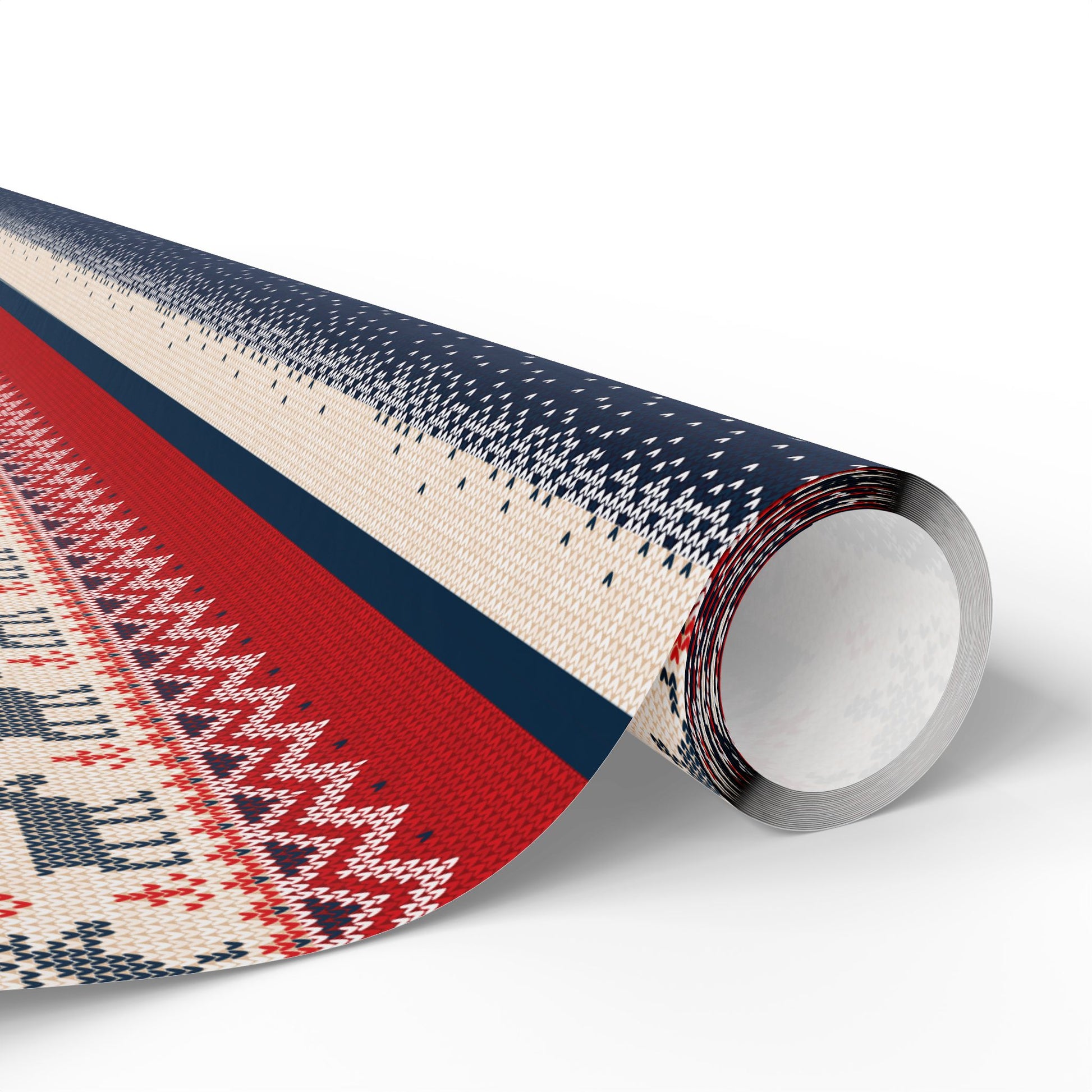 30-x-180-Glossy Home Decor Ugly Reindeer Sweater Wrapping Paper | Festive Knit-Effect Christmas Gift Wrap Roll