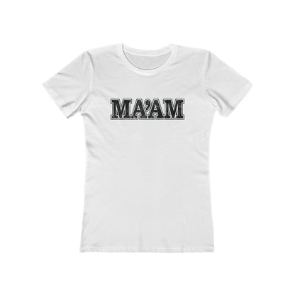 Solid-White-S T-Shirt Ma'am Yes Ma'am! Alpha Female Military Nerd | Distressed Command T-Shirts for Army Families