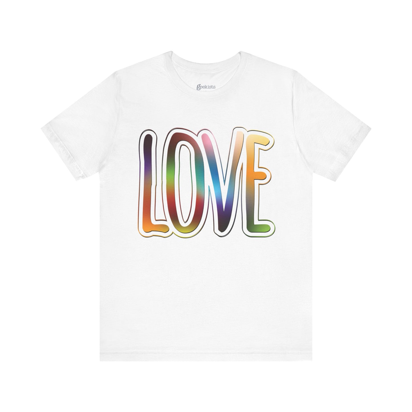 T-Shirt Big Love, Love Big | Bold Rainbow Typography Unisex Lightweight Jersey T-Shirt for Valentine’s, Pride, and Weddings