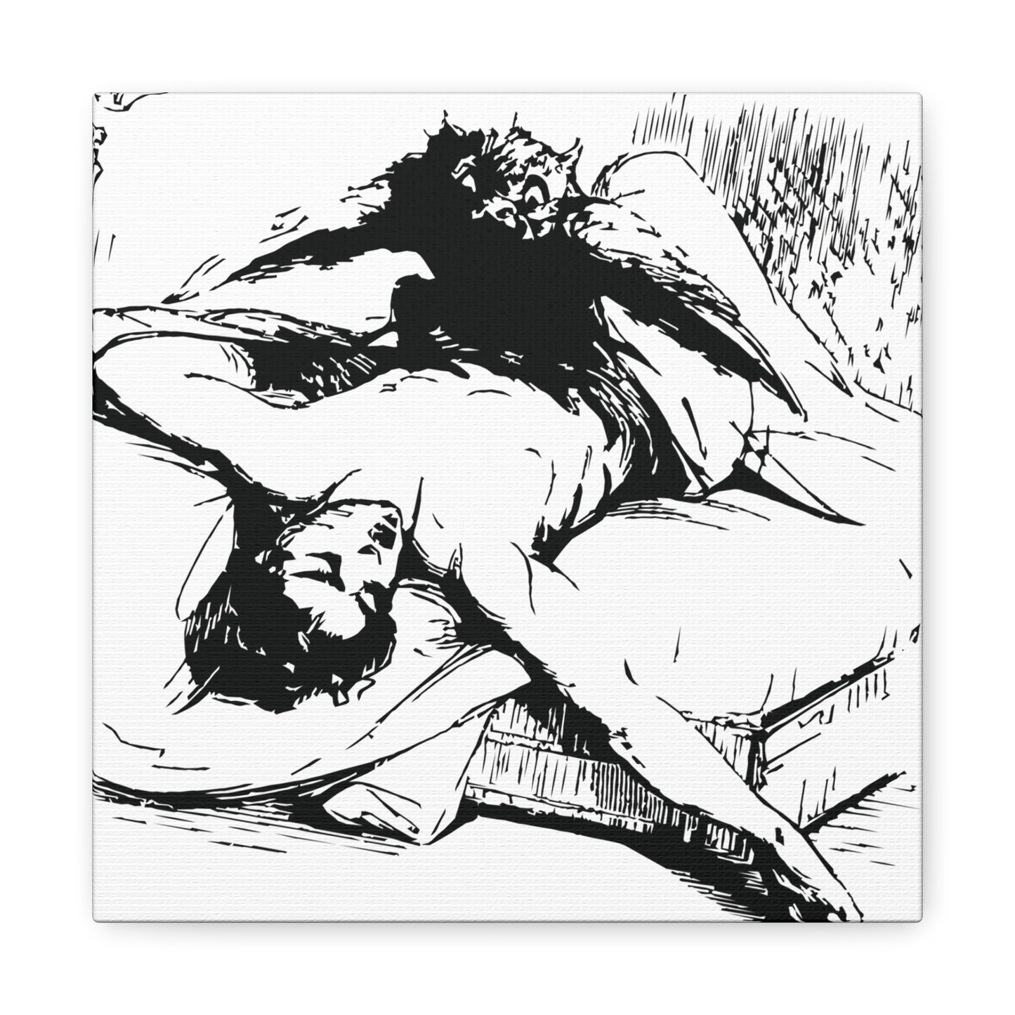 Ephialtes from Dictionnaire Infernal 1863 — Victorian gothic nightmare engraving canvas wall art | hero