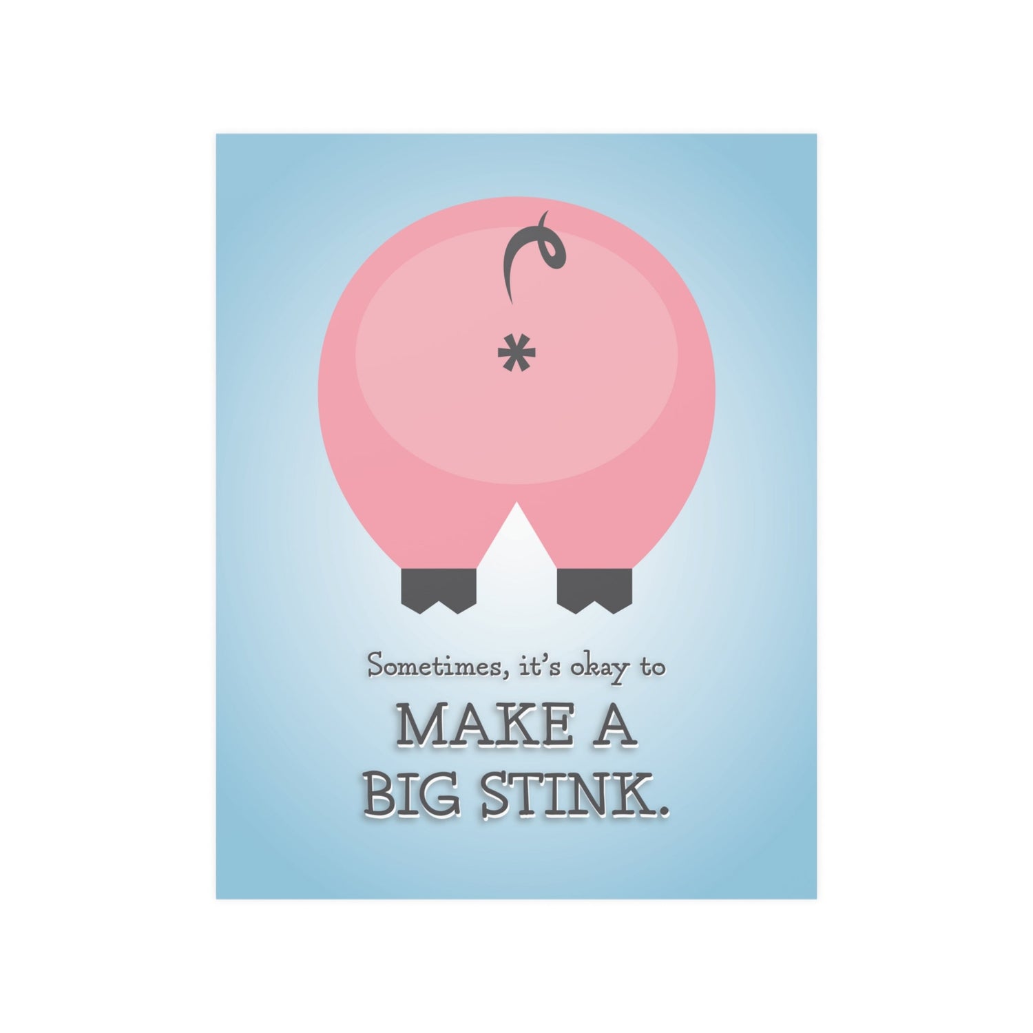 11″ x 14″ Home Stuff > Home Decor > Low-Glare Satin Poster Funny Pig Butt Low-Glare Satin Poster – Cheeky Gift for Animal Lovers