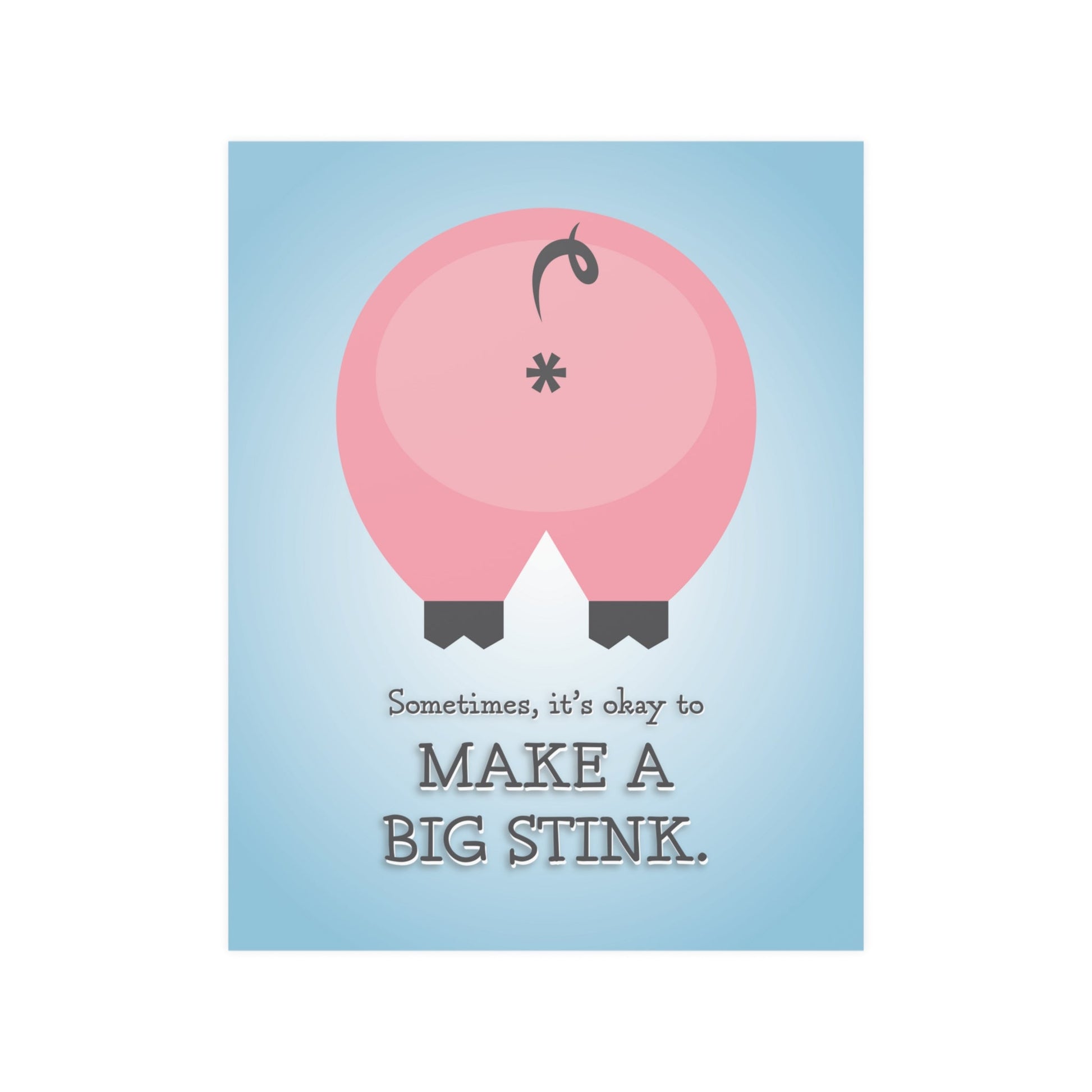11″ x 14″ Home Stuff > Home Decor > Low-Glare Satin Poster Funny Pig Butt Low-Glare Satin Poster – Cheeky Gift for Animal Lovers