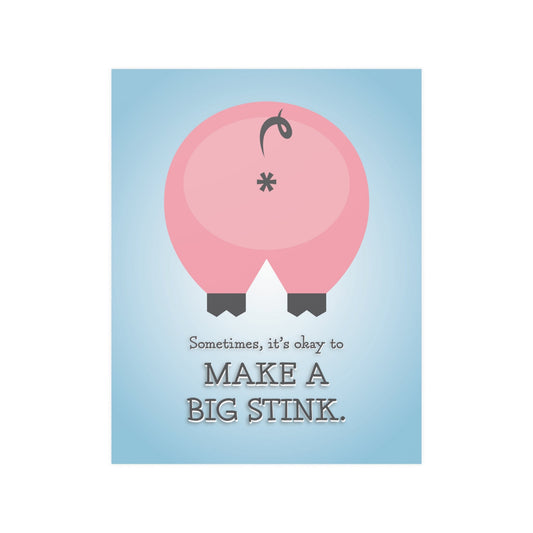 11″ x 14″ Home Stuff > Home Decor > Low-Glare Satin Poster Funny Pig Butt Low-Glare Satin Poster – Cheeky Gift for Animal Lovers