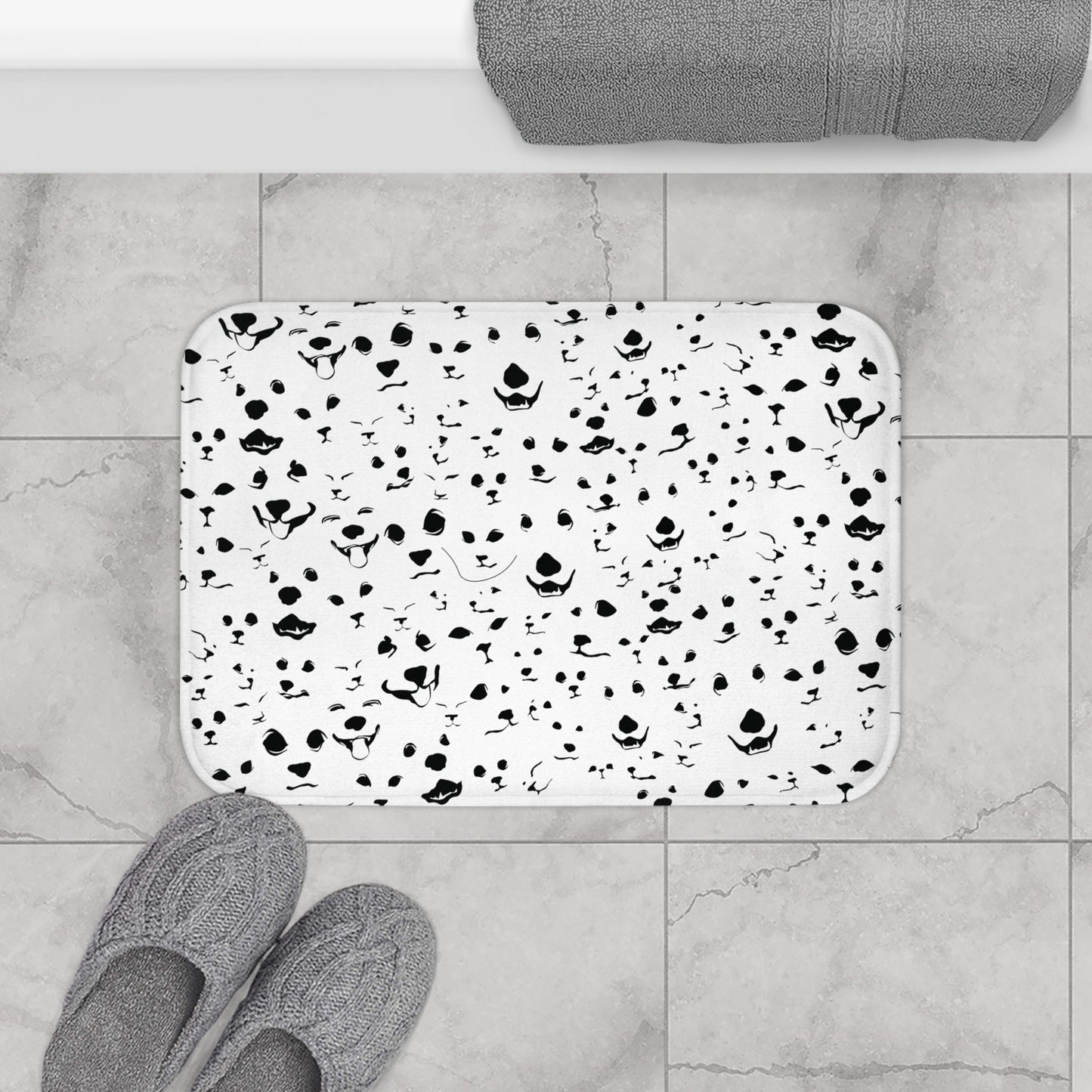 Funny Dog Lover Bath Mat | Pet Faces Bathroom Decor Mat | main image small