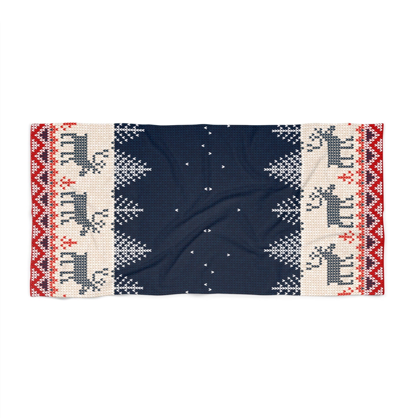 36-72 Home Decor Ugly Reindeer Sweater Beach Towel – Christmas in July Poolside Humor | Made in USA